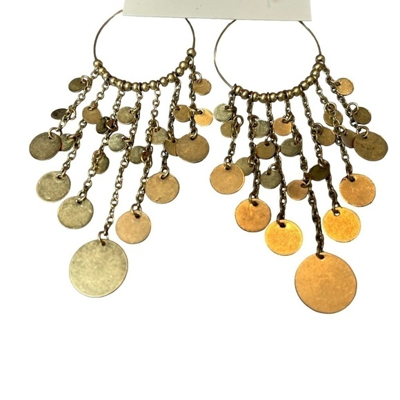 Stephan & Co. Red & Gold Hoop & Hook Drop Dangle Earrings - Picture 6 of 9